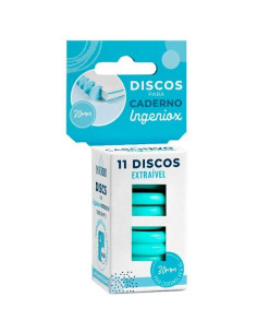 CARCHIVO ESTUCHE 11 DISCOS PARA CUADERNO INGENIOX 30MM PLÁSTICO MENTA