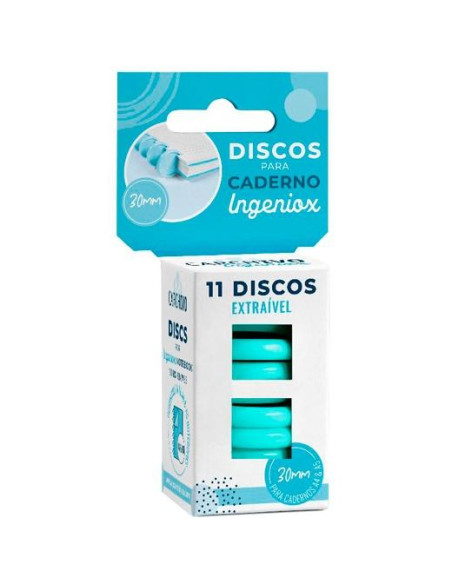 CARCHIVO ESTUCHE 11 DISCOS PARA CUADERNO INGENIOX 30MM PLÁSTICO MENTA