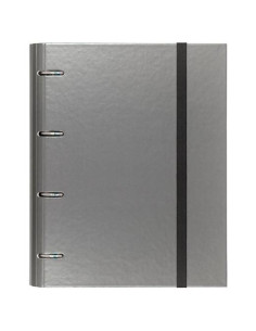 CARCHIVO CARPETA ANILLAS 4X35MM CARPEBLOCK METAL CRECAMBIO 100H A4 90GR 1 BANDA COLOR CARTÓN PLASTIFICADO GRIS