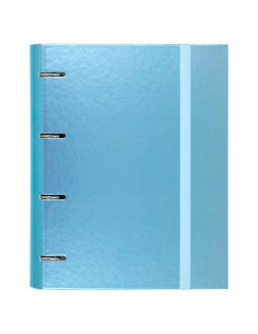 CARCHIVO CARPETA ANILLAS 4X35MM CARPEBLOCK METAL CRECAMBIO 100H A4 90GR 1 BANDA COLOR CARTÓN PLASTIFICADO AZUL