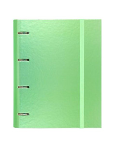 CARCHIVO CARPETA ANILLAS 4X35MM CARPEBLOCK METAL CRECAMBIO 100H A4 90GR 1 BANDA COLOR CARTÓN PLASTIFICADO VERDE