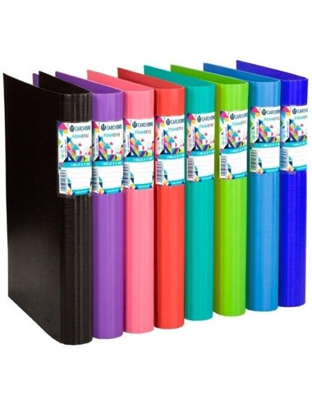 CARCHIVO CARPETA ANILLAS 4 X 40MM A4 FOAM STYLE EXTRA RÍGIDO 2MM ROSA