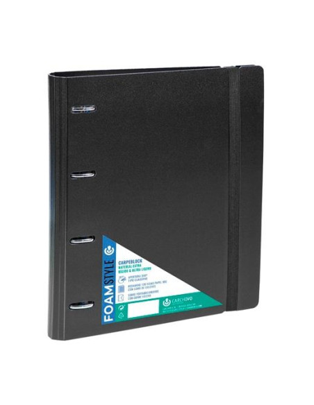 CARPEBLOC CARCHIVO FOAM STYLE PP A4 4 anMIXTAS 35mm con REC 100 hj CUADRIC4x4 NEGRO