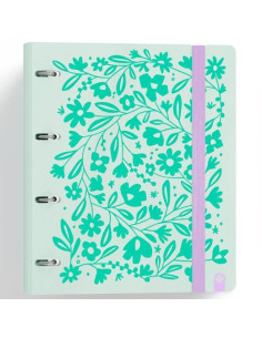 CARCHIVO CARPETA ANILLAS 4X35MM CARPEBLOCK 360 CRECAMBIO 100H 90GR 4 SEPARADORES PP RÍGIDO FOAM VERDE PASTEL