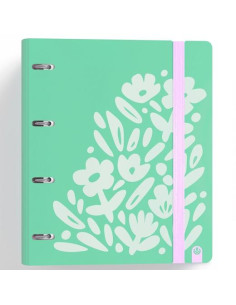 CARCHIVO CARPETA ANILLAS 4X35MM CARPEBLOCK 360 CRECAMBIO 100H 90GR 4 SEPARADORES PP RÍGIDO FOAM VERDE