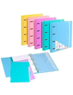 CARCHIVO CARPETA ANILLAS MIXTAS 4X35MM CARPEBLOCK FOAM SOFT CRECAMBIO 100H A4 90GR CGOMA 4 SEPARADORES PP RÍGIDO CSURTIDOS