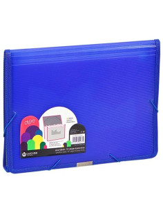 CARCHIVO CLASIFICADOR ACORDEÓN DUNE 13 DPTOS FOLIO CGOMA PP RÍGIDO ACANALADO AZUL