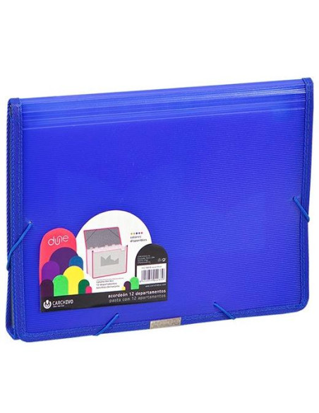 CARCHIVO CLASIFICADOR ACORDEÓN DUNE 13 DPTOS FOLIO CGOMA PP RÍGIDO ACANALADO AZUL