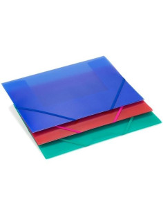 CARPETA de GOMAS y SOLAPAS CARCHIVO PP TRANS F FLUOR ROJO