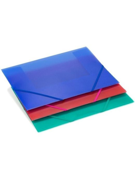 CARPETA de GOMAS y SOLAPAS CARCHIVO PP TRANS F FLUOR VERDE