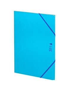 CARCHIVO CARPETA 3 SOLAPAS FOLIO CGOMAS CARTÓN BRILLO LUZ AZUL