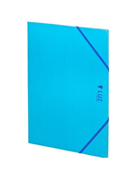 CARCHIVO CARPETA 3 SOLAPAS FOLIO CGOMAS CARTÓN BRILLO LUZ AZUL