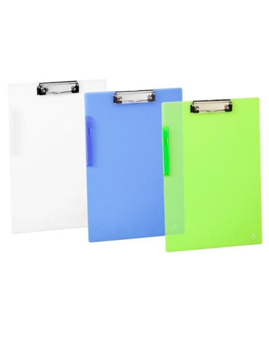 CARCHIVO CARPETA CON PINZA ALAMBRE SUPERIOR 24X35CM CANGURO PP AZUL TRANSLÚCIDO