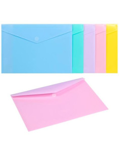 CARCHIVO SOBRE FOLIO CVELCRO PP SOFT 200 MICRAS PACK 10 CSURTIDOS PASTEL