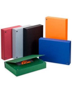 CARCHIVO CARPETA DE PROYECTOS 9CM MONTADA CARTÓN COMPACTO FORRADO BRILLO CON GOMAS FOLIO NARANJA