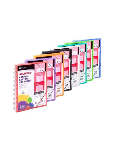 CARCHIVO ARCHIVEX-STAR CANGURO PERSONALIZABLE A4 CON 20 FUNDAS PP ESPIRAL COLORES SURTIDOS -12UN-