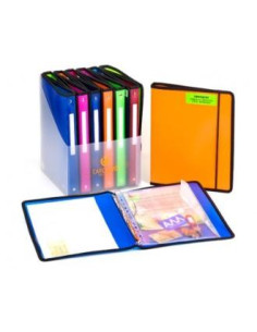 CARCHIVO CARPETA ANILLAS 4X25MM PP DIAGONAL FOLIO C GOMA PLANA AZUL-