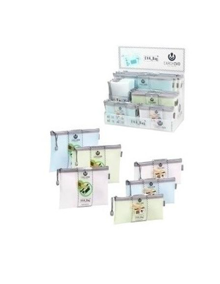 CARCHIVO BOLSA MULTIUSOS CREMALLERA EVA SURTIDO TAMAÑO A6 COLORES SURTIDOS