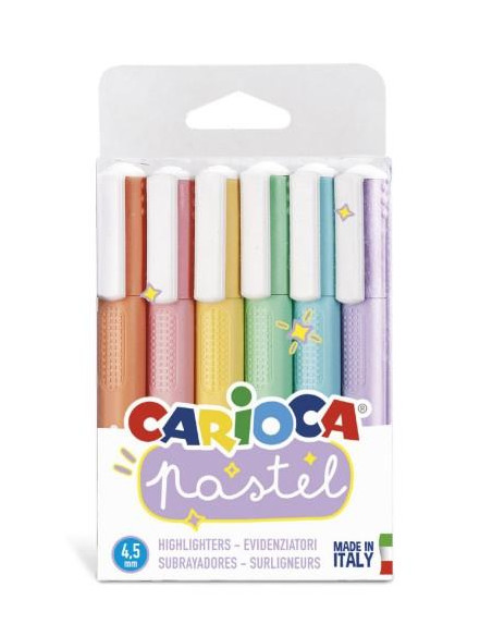 MARCADOR CARIOCA PASTEL SURTIDO BLISTER de 6 SURTIDO