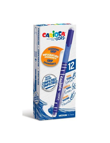 CARIOCA BOLÍGRAFO OOPS MONOCOLOR AZUL CAJA 12 UD