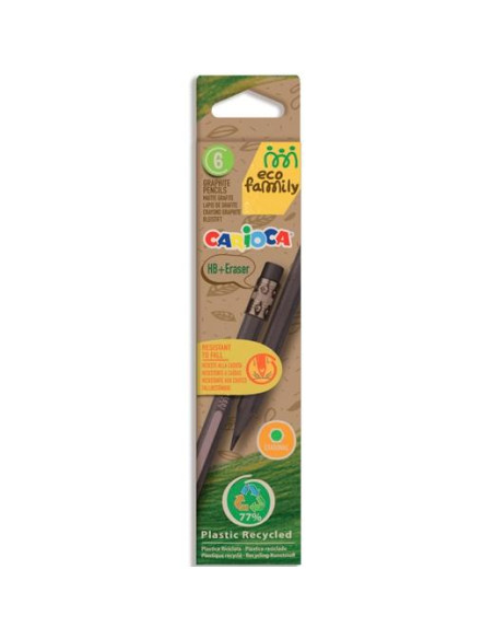 CARIOCA ESTUCHE 6 LÁPICES DE GRAFITO TITA ECO FAMILY HB CON GOMA