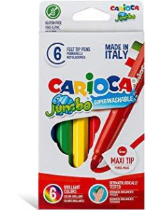 CARIOCA ROTULADOR JUMBO PUNTA MAXI COLORES SURTIDOS ESTUCHE 6 UD