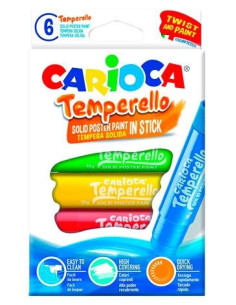 CARIOCA TÉMPERA SÓLIDA TEMPERELLO COLORES - CAJA DE 6