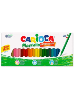 CARIOCA CERAS SUPER RESISTENTES PLASTELLO COLORES SURTIDOS ESTUCHE 30 UD