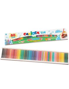 CARIOCA LÁPICES DE COLORES TITA MAXI RAINBOW CSURTIDOS ESTUCHE 80 UD
