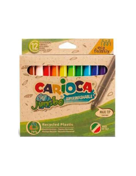 CARIOCA ROTULADORES JUMBO ECO FAMILY PUNTA MAXI CSURTIDOS ESTUCHE 12 UD