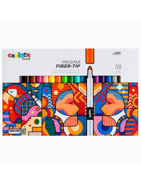 ROTULADOR FIBRA CARIOCA PLUS CAJA de 18