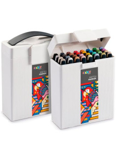 CARIOCA PLUS SKETCH MARKER DOBLE PUNTA CINCELPINCEL COLORES SURTIDOS CAJA PREMIUM 32 UD