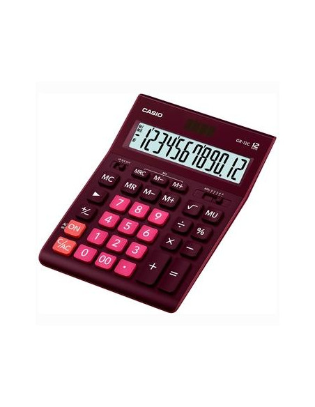 CASIO CALCULADORA DE OFICINA SOBREMESA 12 DÍGITOS GRANATE