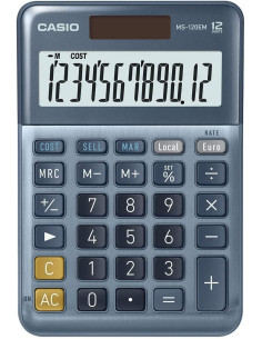 CASIO CALCULADORA DE OFICINA SOBREMESA AZUL MS-120EM