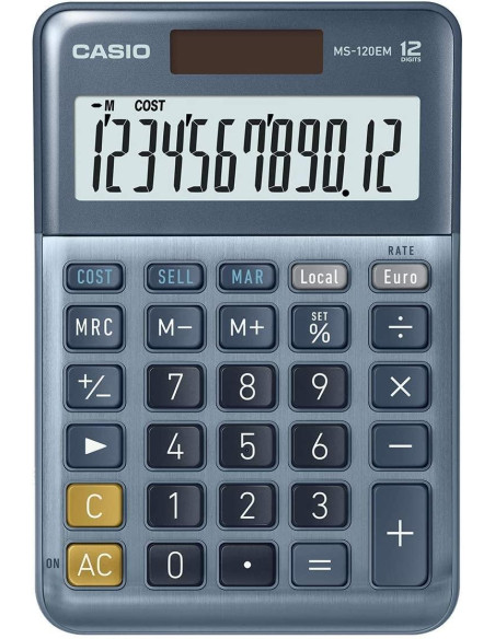 CASIO CALCULADORA DE OFICINA SOBREMESA AZUL MS-120EM