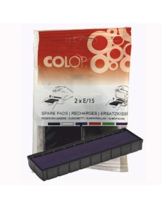 COLOP ALMOHADILLA E15 AZUL BLISTER -2U-
