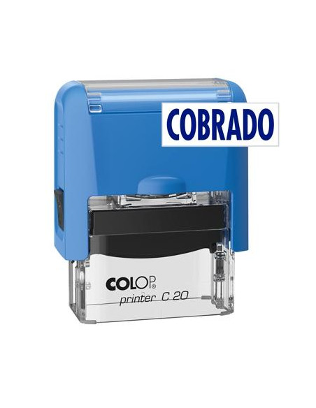 COLOP SELLO PRINTER C20 FORMULA  COBRADO  ALMOHADILLA E20 14X38MM AZUL