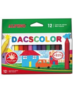DACSCOLOR CERAS 80MM SEMIBLANDAS NO MANCHAN SURTIDOS -ESTUCHE DE 12U-