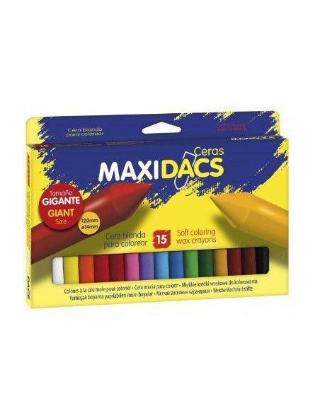 DACS MAXIDACS CERAS 120MM TAMAÑO GIGANTE SURTIDOS -ESTUCHE DE 15U-