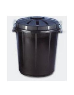 CUBO BASURA REDONDO CON TAPA 70L NEGRO