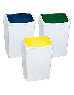 DENOX PAPELERA TAPA BASCULANTE 55L BLANCO