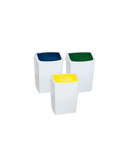 DENOX PAPELERA TAPA BASCULANTE 55L BLANCO