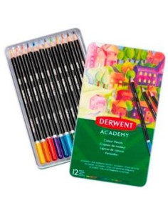 DERWENT LÁPICES DE COLORES SURTIDOS CAJA METÁLICA 12 UD