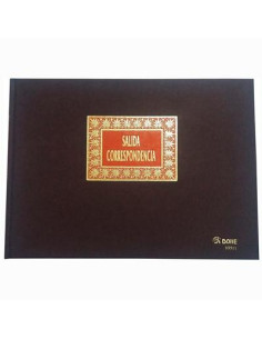 DOHE LIBRO SALIDA CORRESPONDENCIA 100H FOLIO APAISADO 100GR COSIDO HILO VEGETAL BURDEOS