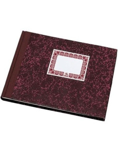 DOHE CUADERNO CARTONÉ CAJA 100H NUMERADAS CUARTO APAISADO 70GR BURDEOS