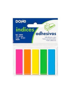 DOHE INDICES REPOSICIONABLES 5 TACOS X 25 MARCADORES 12X45MM CSURTIDOS NEÓN