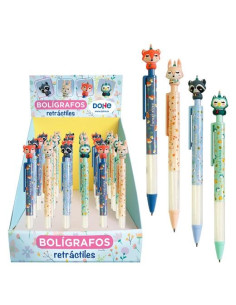 DOHE BOLÍGRAFO RETRÁCTIL FOREST ELVES 4 MODELOS COLORES SURTIDOS TINTA AZUL EXPOSITOR DE 36 UD