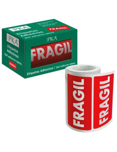 DOHE PACKIA ROLLO ETIQUETAS ADHESIVAS PREIMPRESAS PARA ENVÍOS  100 X 50 MM  FRAGIL