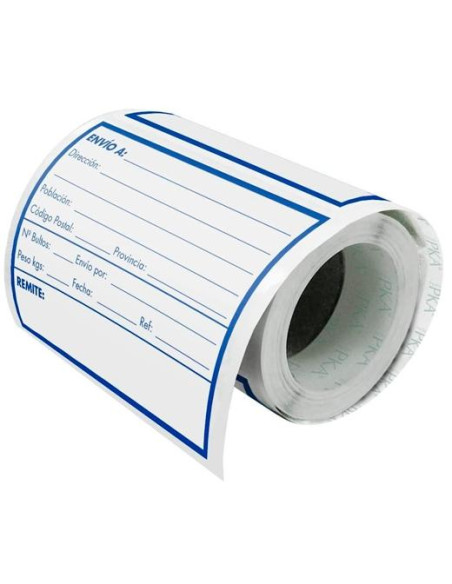DOHE PACKIA ROLLO ETIQUETAS ADHESIVAS PREIMPRESAS PARA ENVÍOS  109 X 82 MM  ENVÍO