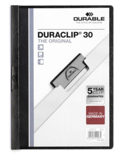 DURABLE CARPETA DOSSIER PINZA DURACLIP 30 NEGRO A4 -25U-